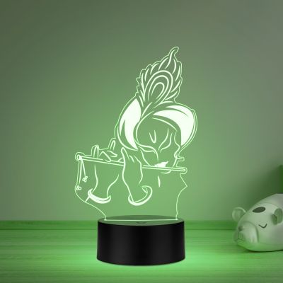 3D Lord Krishna Acrylic Night lamp 16 Color Changing Light with Remote Control